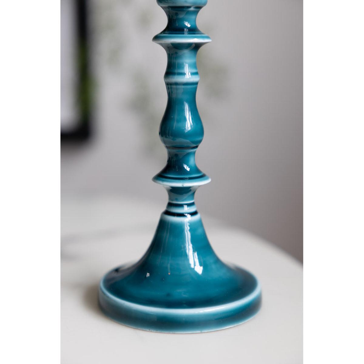 Pair of Deep Blue Enamel Cast Style Candlestick Holders - DISCONTINUED – image 3