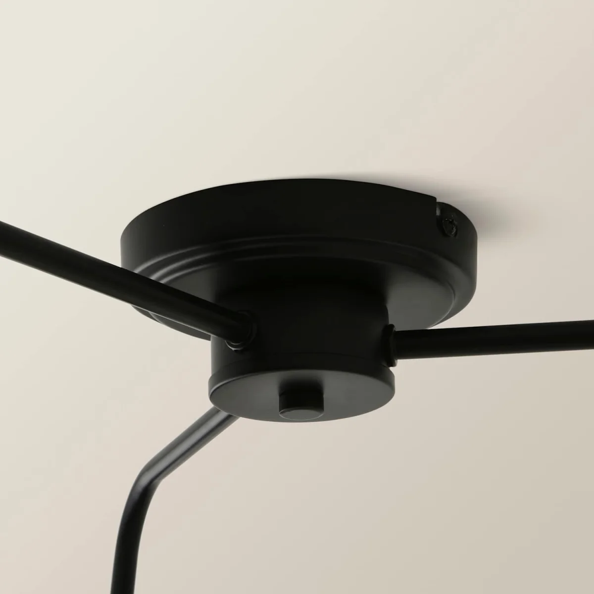 Susie 3 Arm Glass Lantern Ceiling Light - Brushed Chrome / Yes - Black – image 6