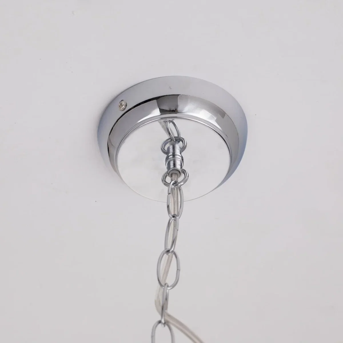 Set Of 2 Polished Chrome Lantern Pendants - Chrome & Clear – image 6