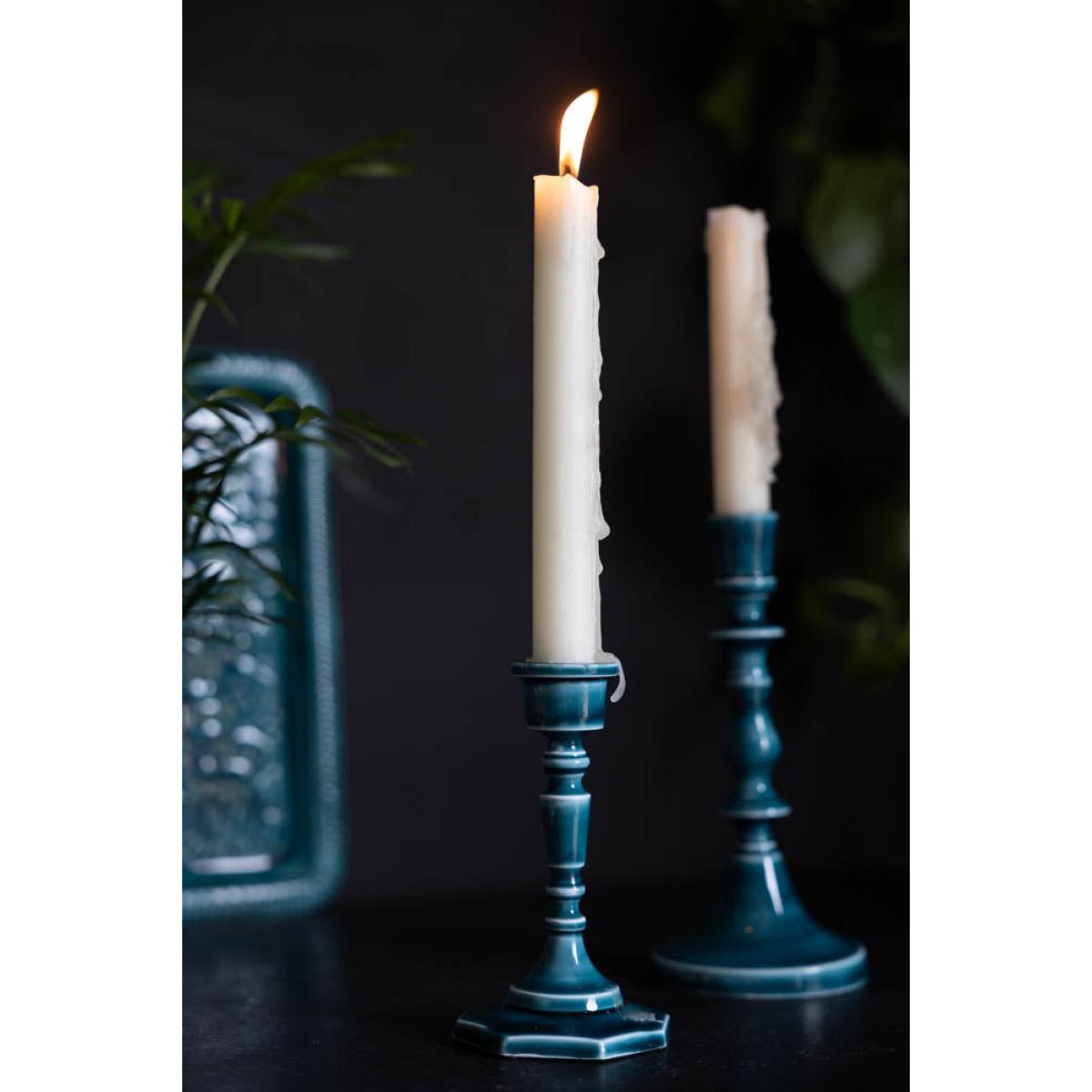 Deep Blue Enamel Cast Style Candlestick Holder - 2 Sizes Available – image 11