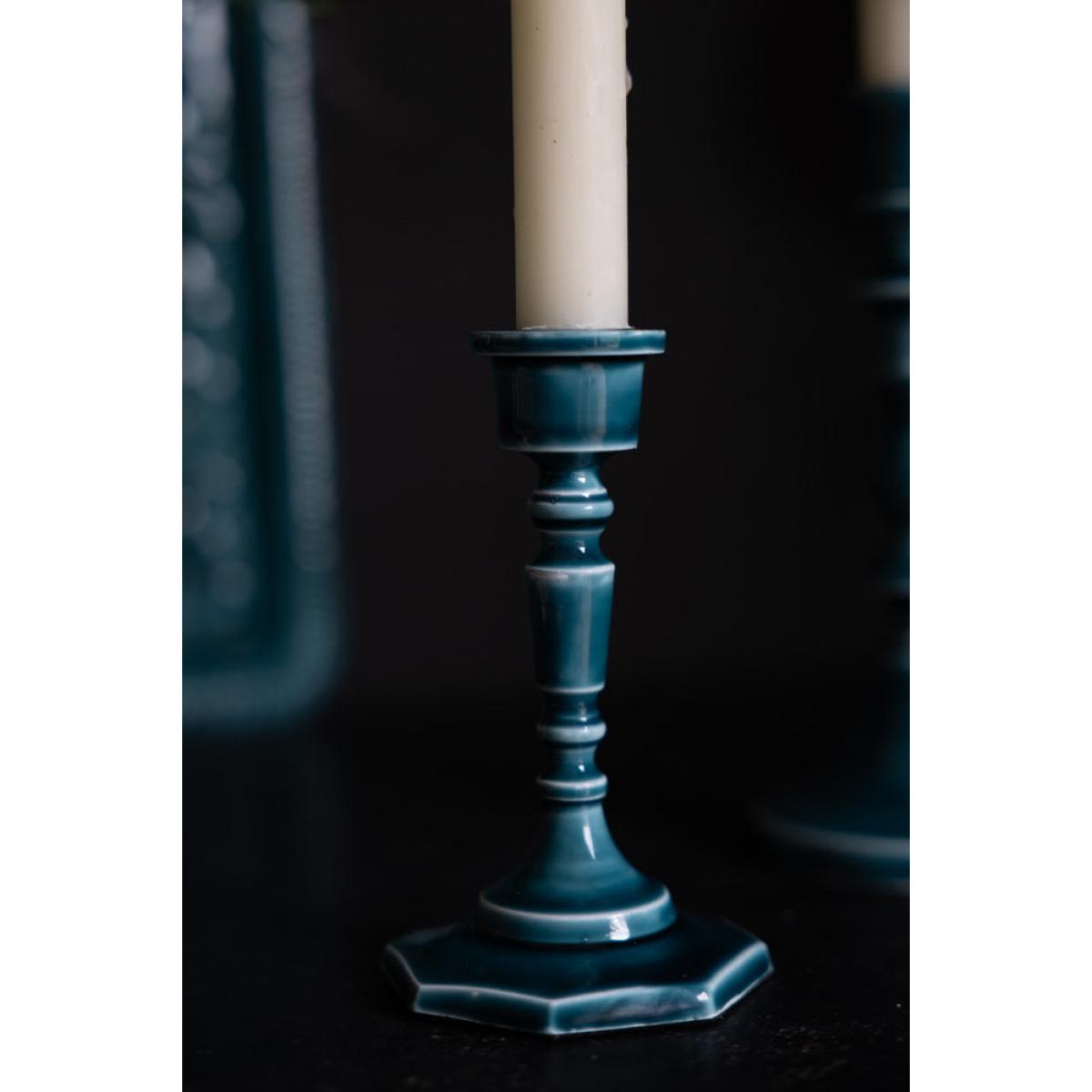 Deep Blue Enamel Cast Style Candlestick Holder - 2 Sizes Available – image 12