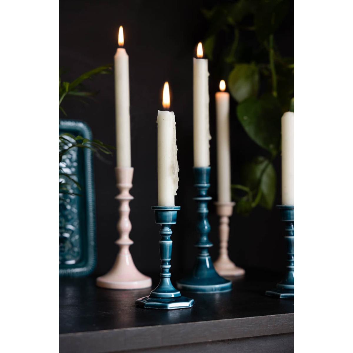 Deep Blue Enamel Cast Style Candlestick Holder - 2 Sizes Available – image 10