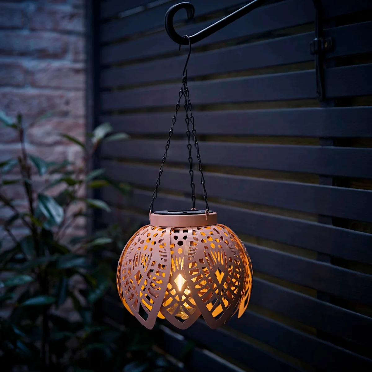 Artichoke Pastel Solar Hanging Decorative Outdoor Garden Lantern Light - Powder Blue - Blush Pink – image 3