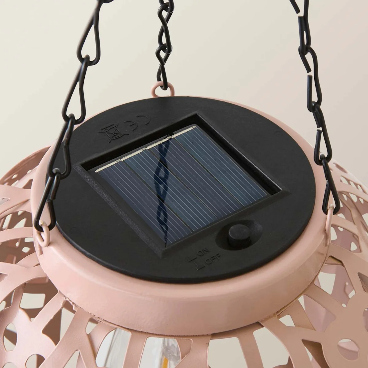Artichoke Pastel Solar Hanging Decorative Outdoor Garden Lantern Light - Powder Blue - Blush Pink – image 5