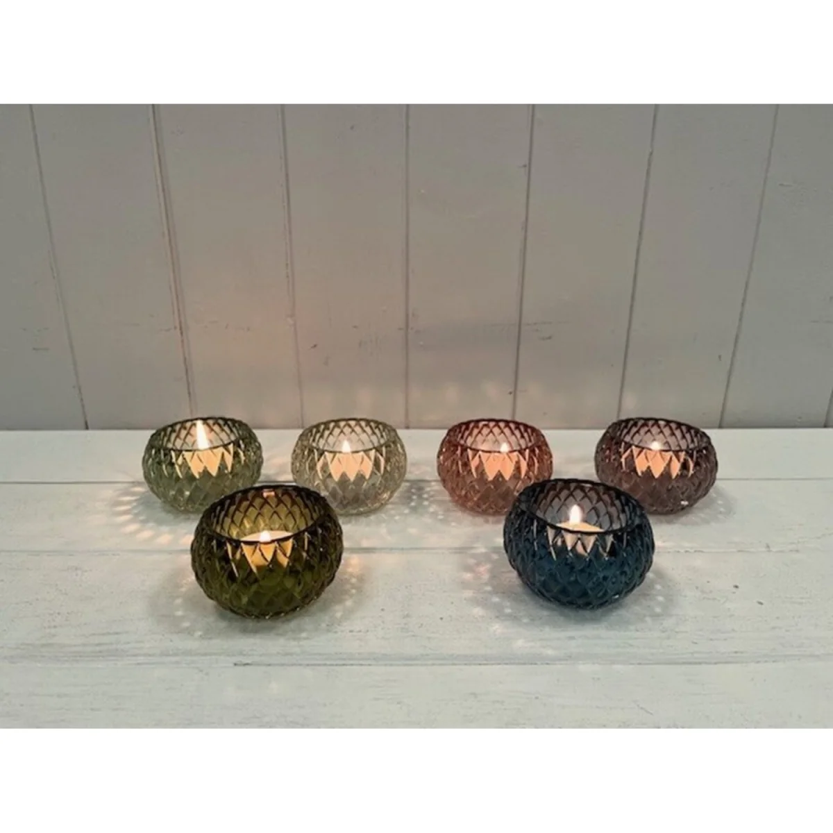 Rose Diamond Pattern Tealight Holder - Rose – image 3