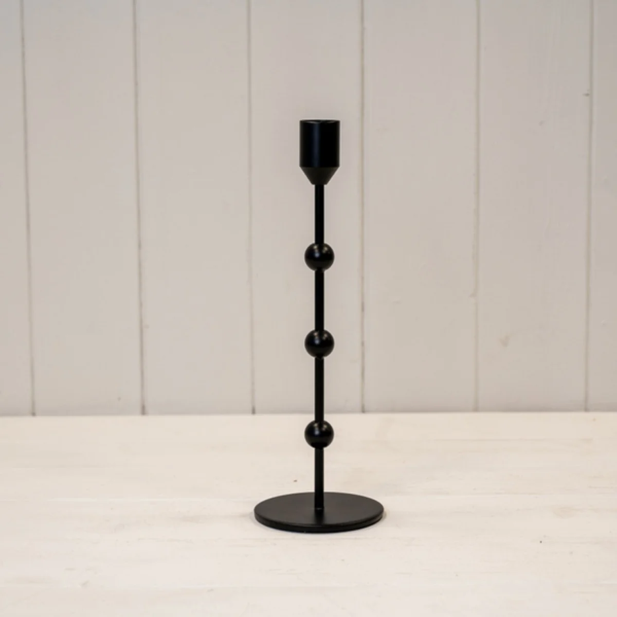 Large Black Metal Single Candle Stick - Black – image 3