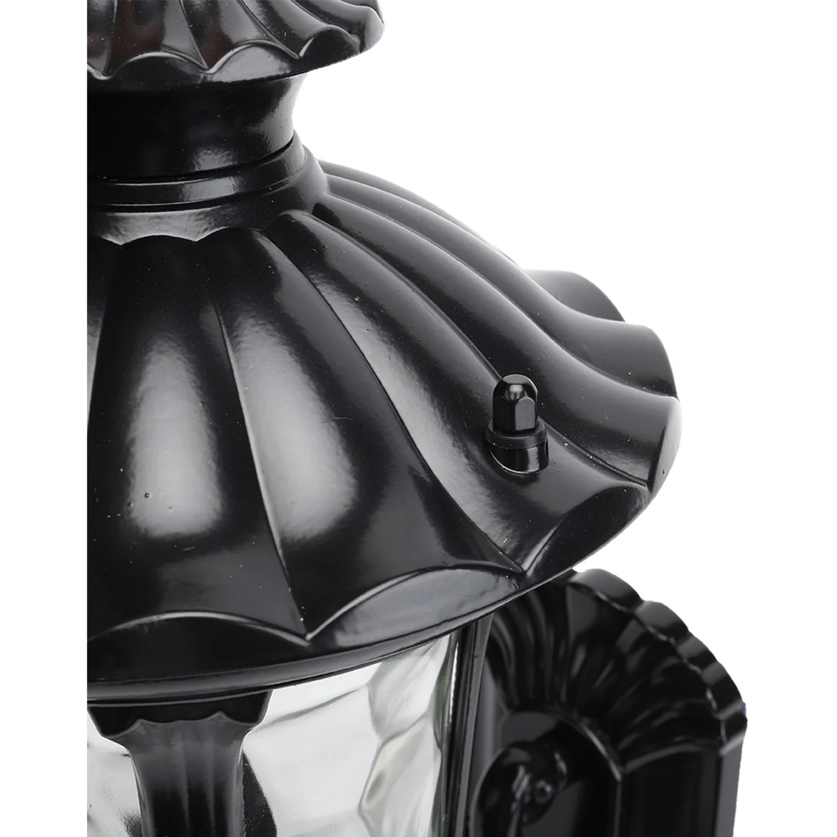 Traditional Textured Outdoor Wall Lantern - Black – image 6
