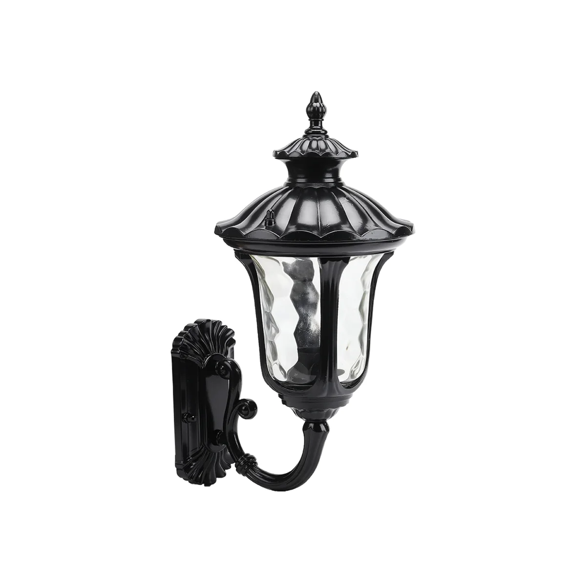Traditional Textured Outdoor Wall Lantern - Black – image 1
