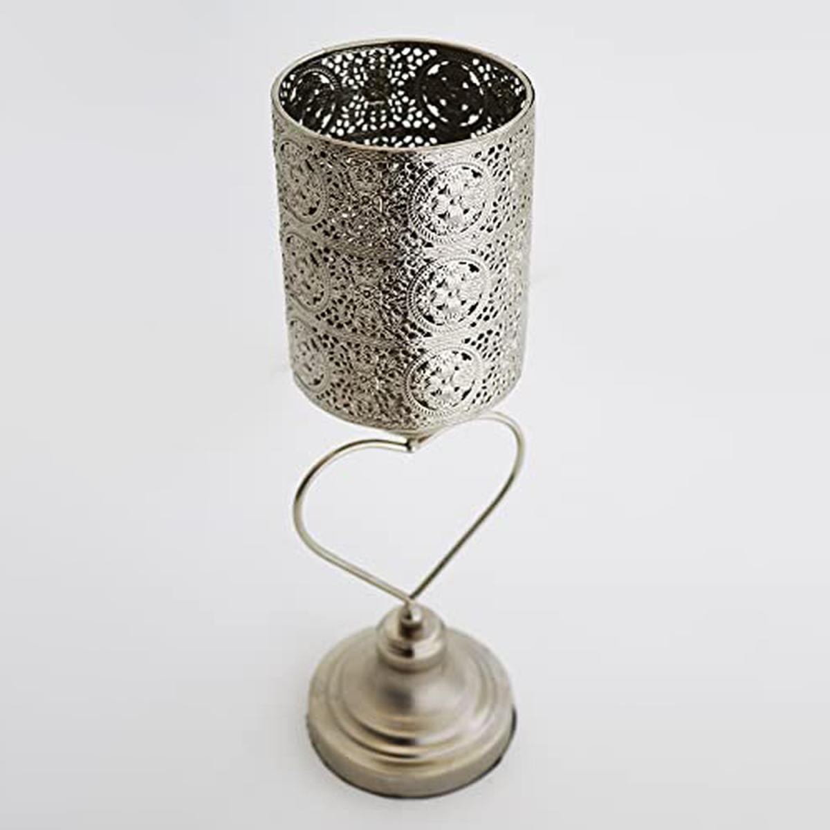 Candle holder decorative height 41cm silver - Silver