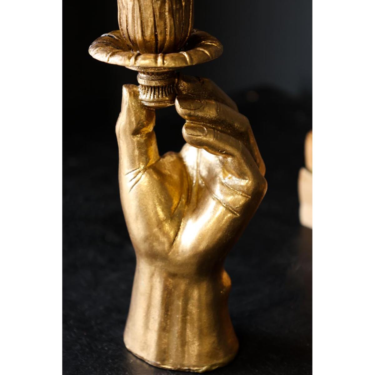 Gold Hand Candlestick Holder – image 3