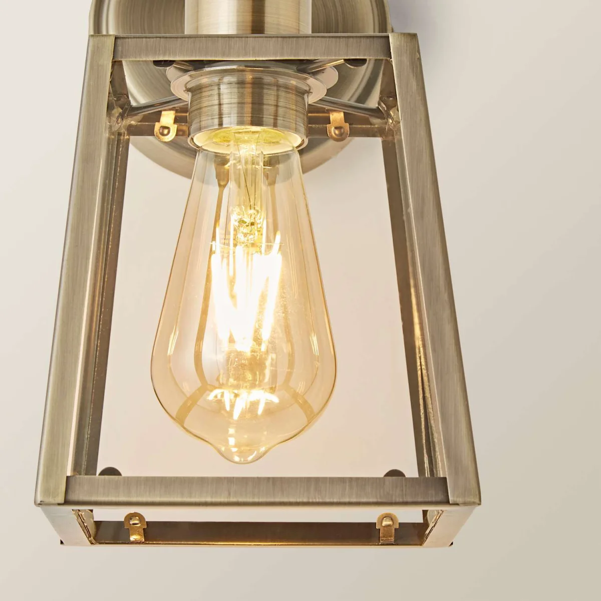 Susie Glass Lantern Single Arm Wall Light - Antique Brass / 2 / 4W – image 5