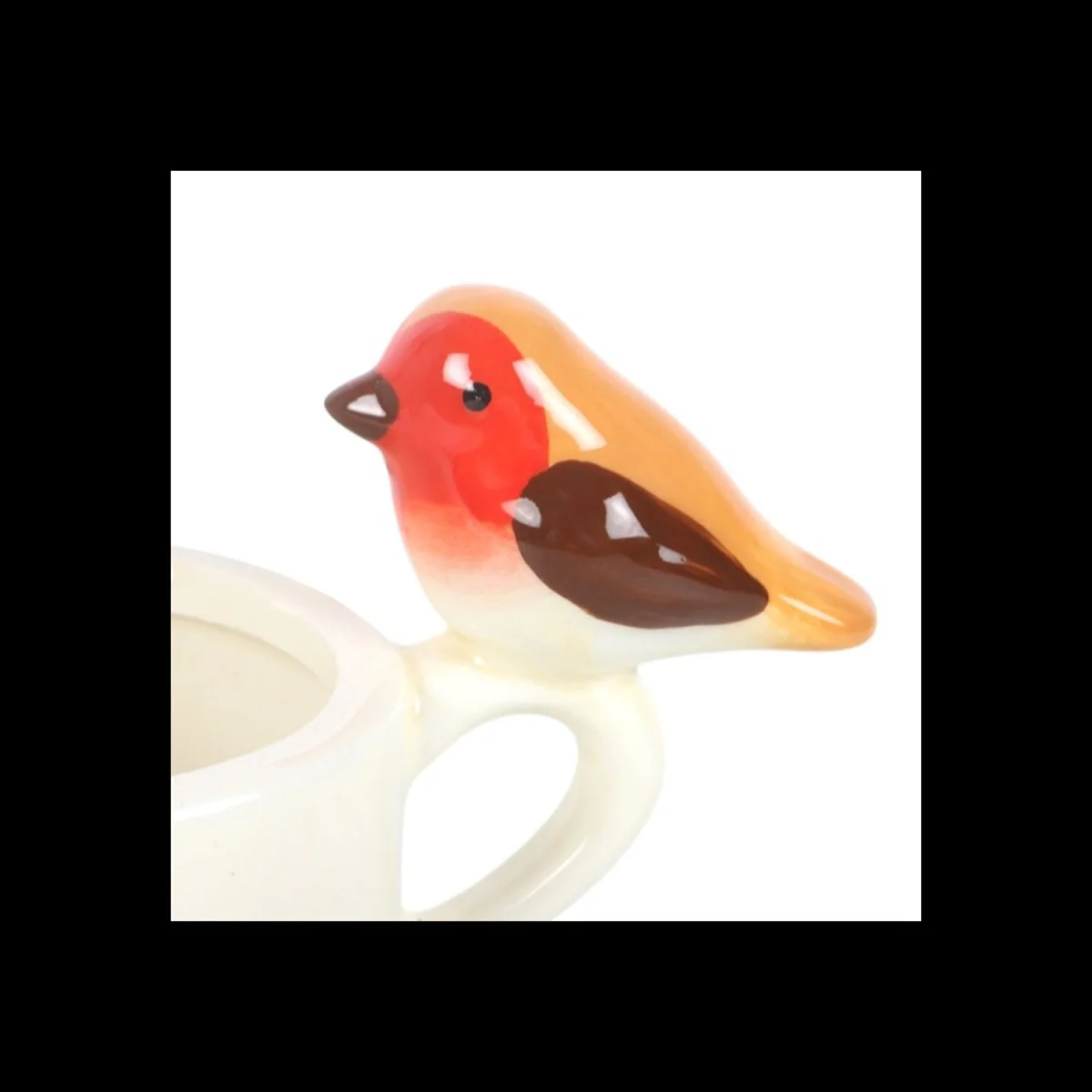 Robin Tealight Holder Ceramic Cup Cream Warm Glow - White – image 3