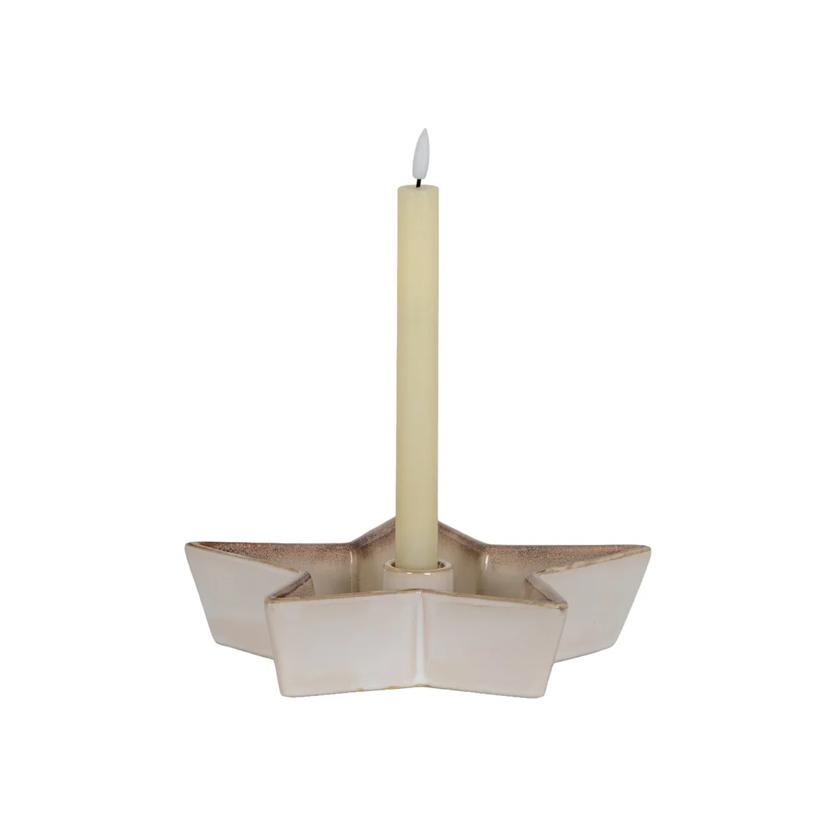 Large Solace Cement Star Candle Holder - White – image 1