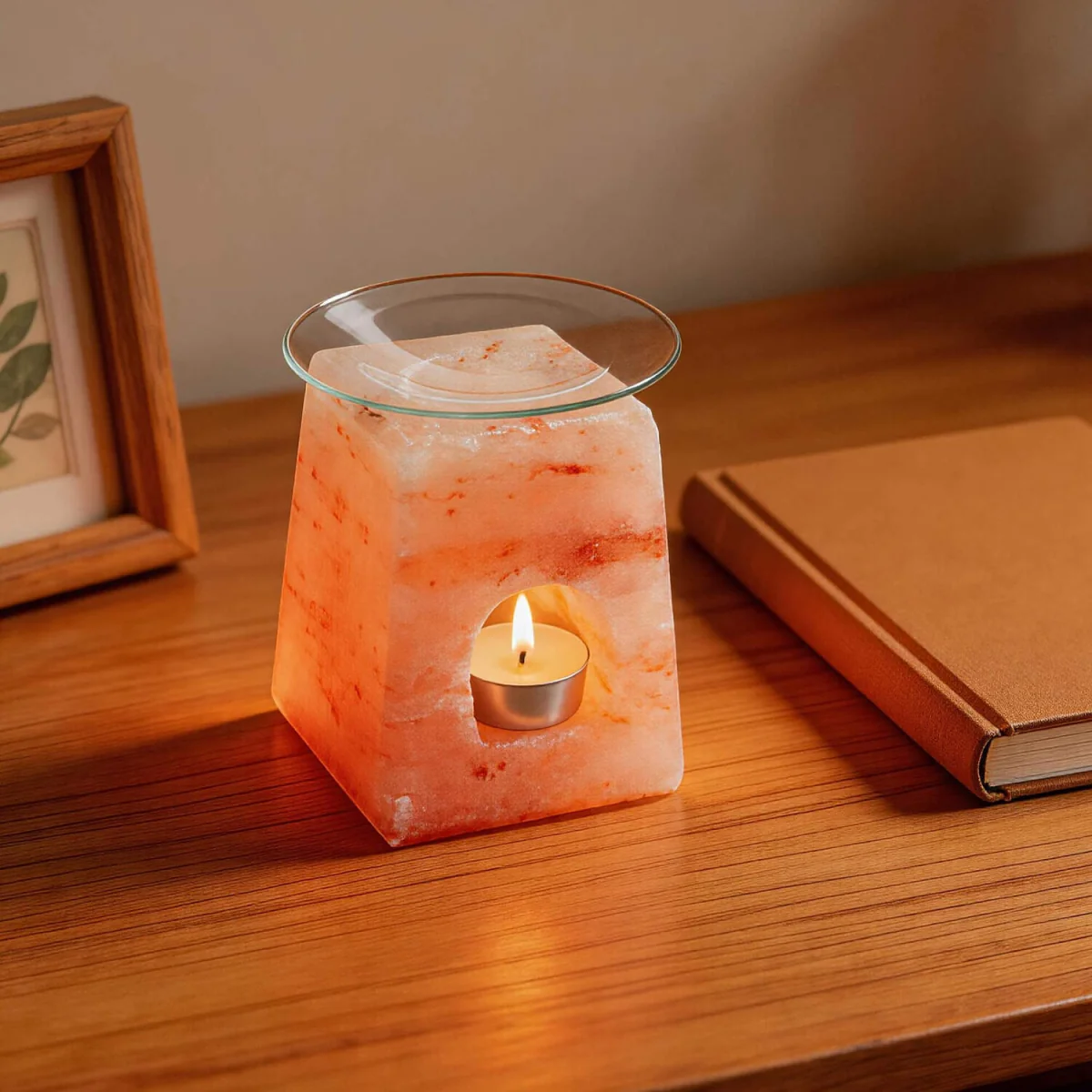 Myga Himalayan Salt Tealight Holder - Aroma Diffuser - Himalayan Pink Salt – image 4
