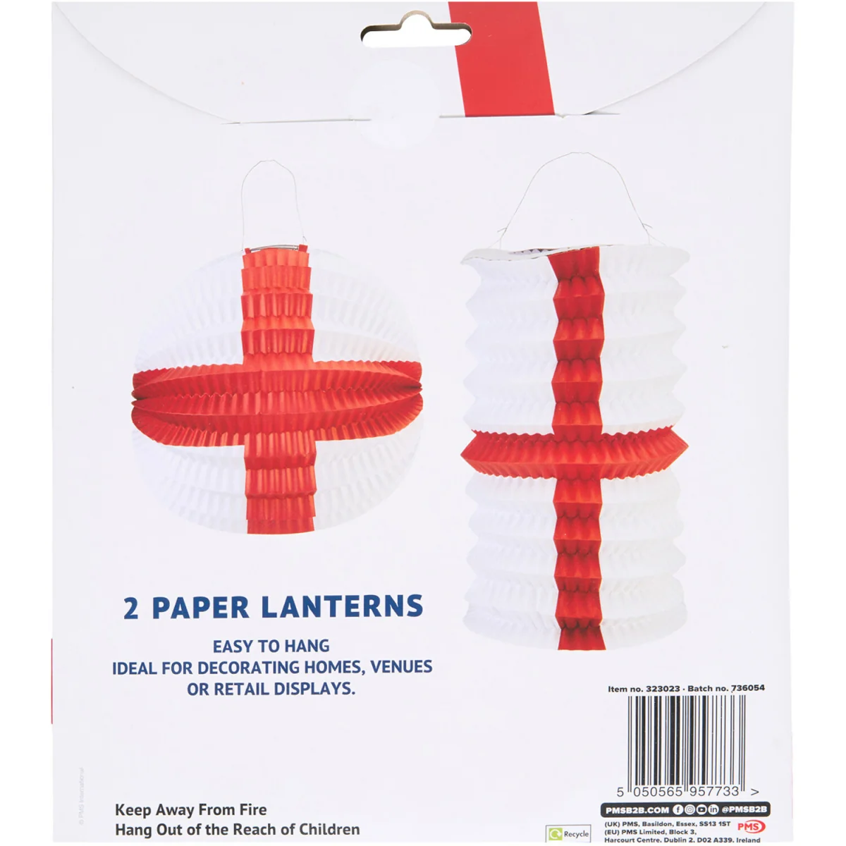 Pack of 2 World Cup 2026 England Paper Lanterns – image 3