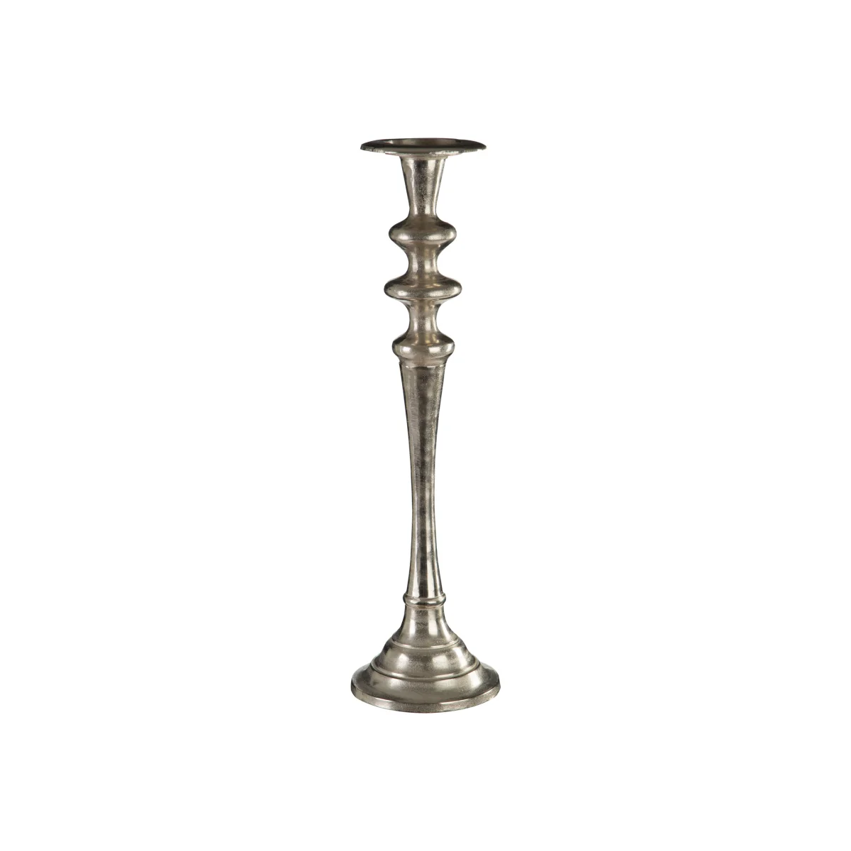 Hampstead Aluminium Tall Candle Holder - Silver