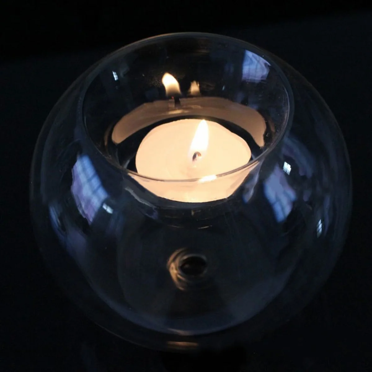6PCS Round Glass Ball Clear Tealight Candle Holder Wedding Party Decor Dia 8cm - transparent – image 4
