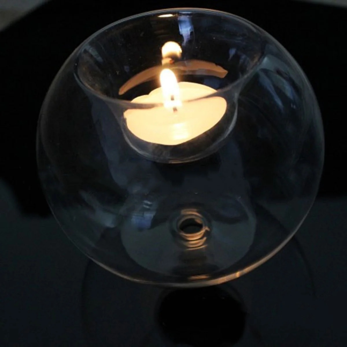 6PCS Round Glass Ball Clear Tealight Candle Holder Wedding Party Decor Dia 8cm - transparent – image 6