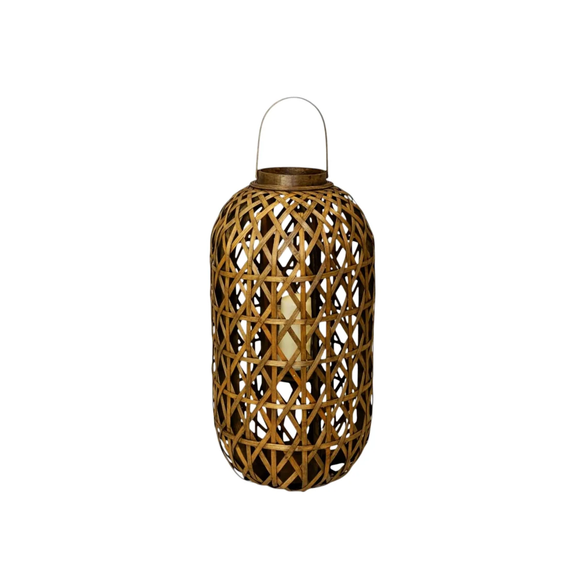 Large Oval Bamboo Decorative Lantern ¿ 65cm - Brown
