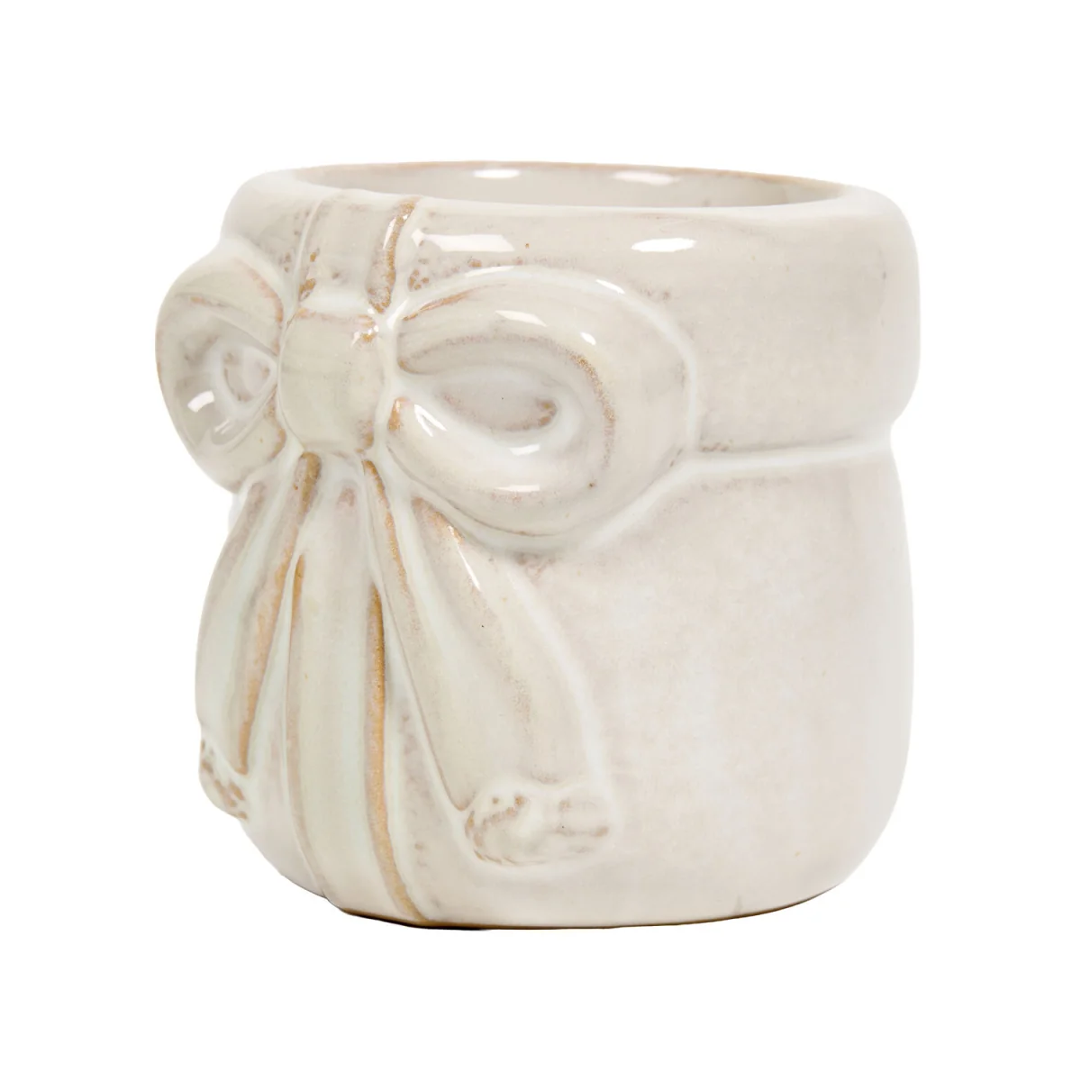Glazed Bow Tealight Holder - Cream – image 2