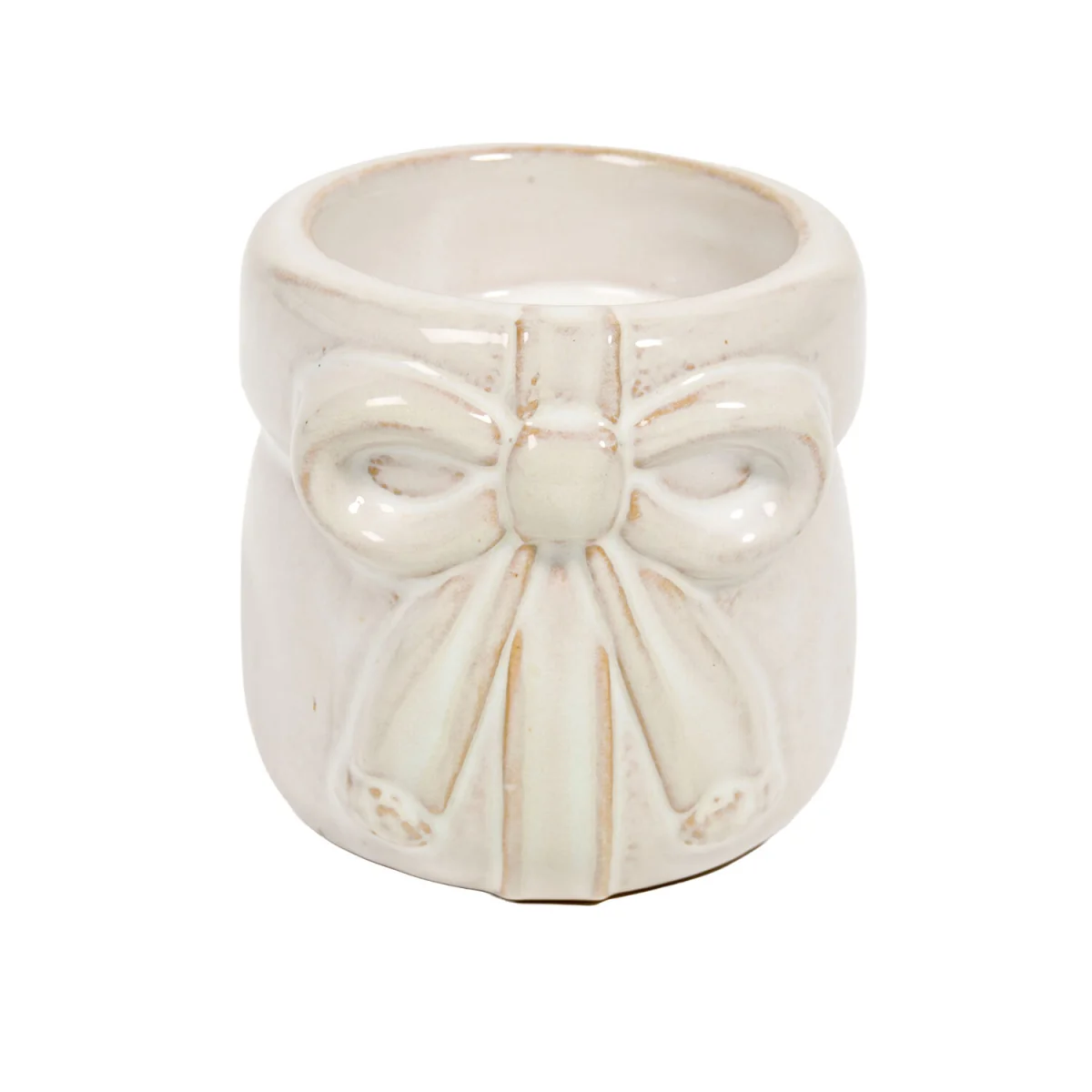 Glazed Bow Tealight Holder - Cream – image 4