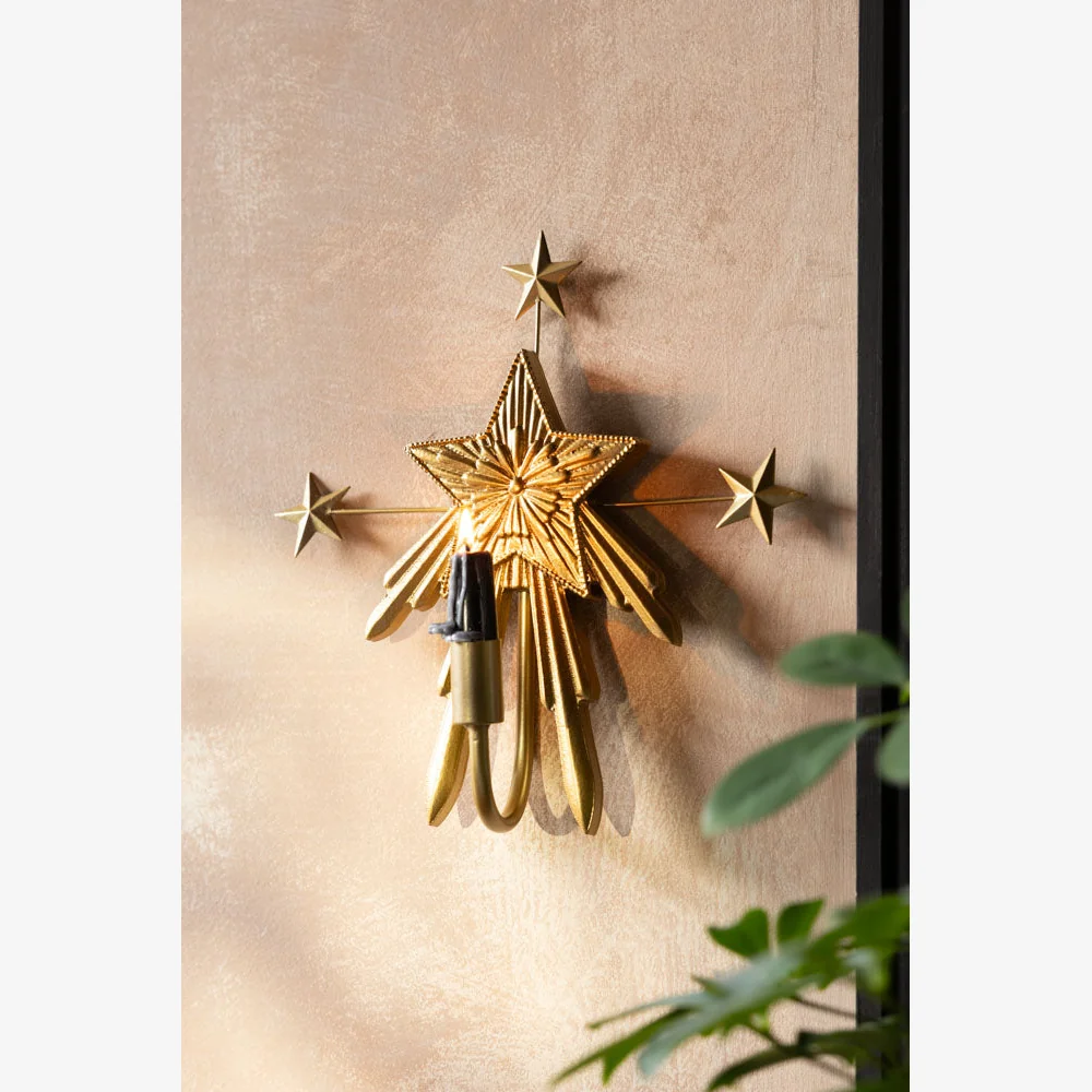 Gold Star Candle Wall Sconce – image 1