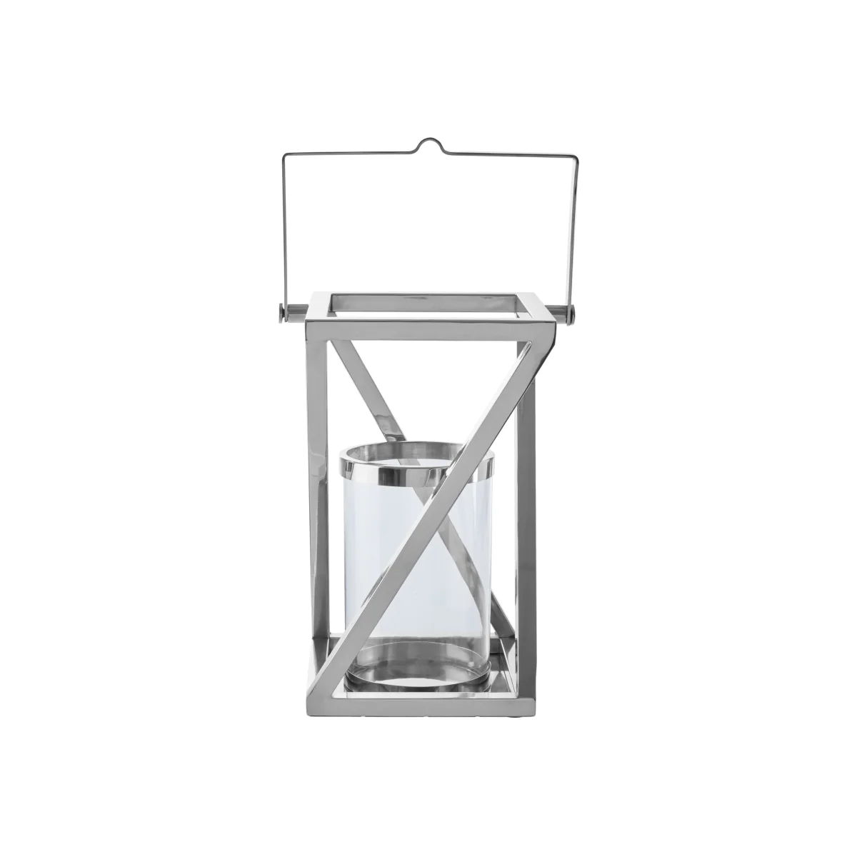 Cruzar Small Silver Criss Cross Lantern - Silver – image 1