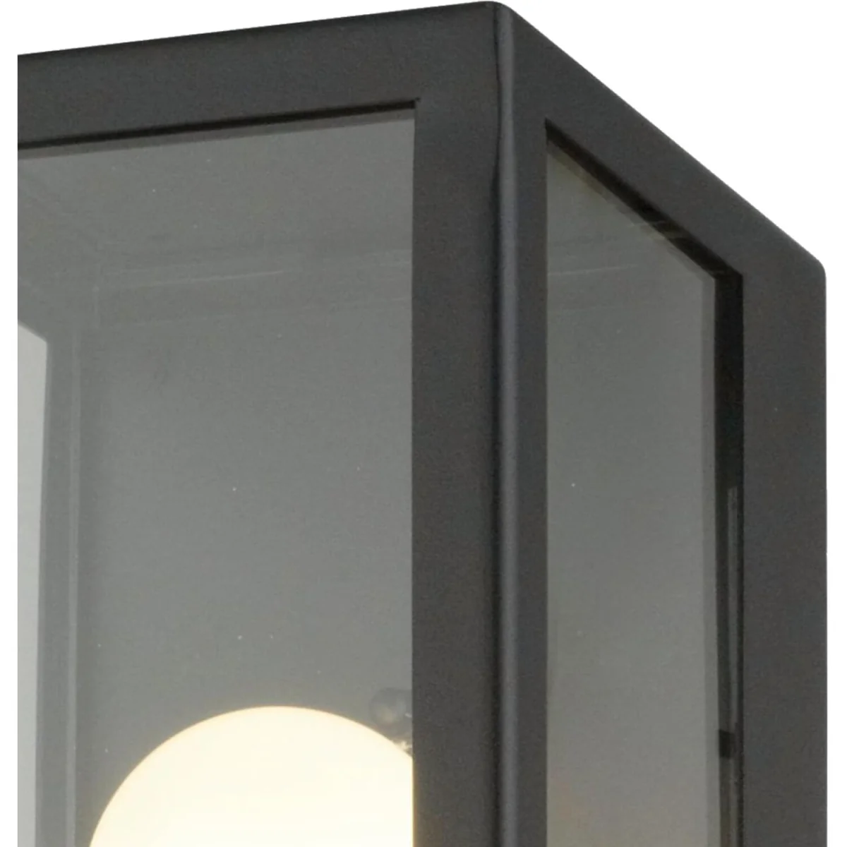 Montrose Outdoor Half Lantern Wall Light - Black And Clear Glass – image 2
