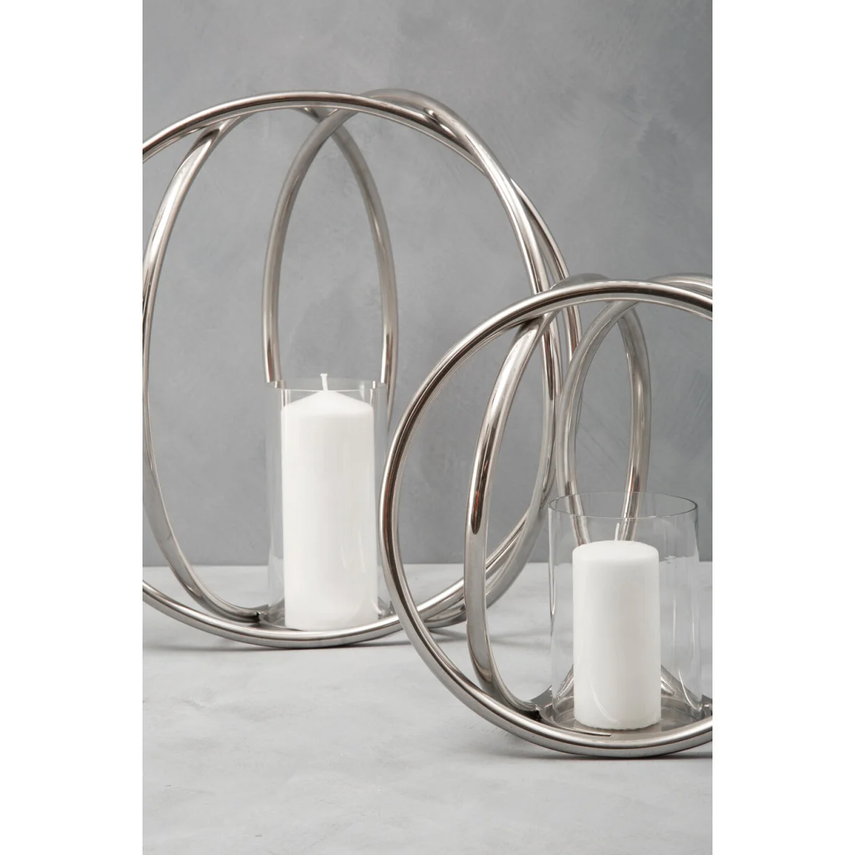 Aura Large Silver Finish Candle Holder - Silver – image 3