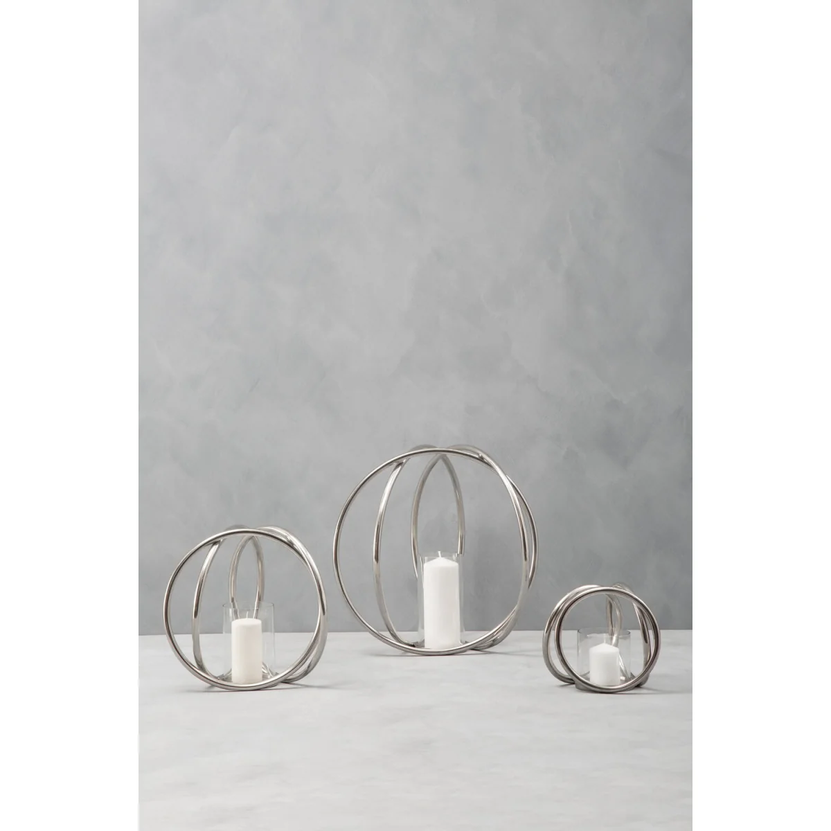 Aura Large Silver Finish Candle Holder - Silver – image 4