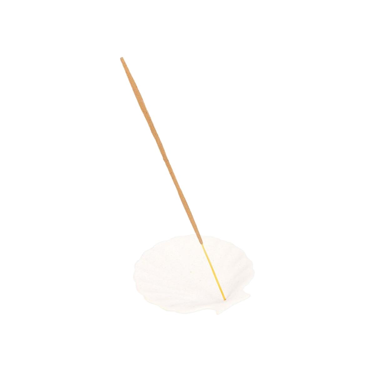 Scallop Shell Ceramic Incense Stick Holder - Off White