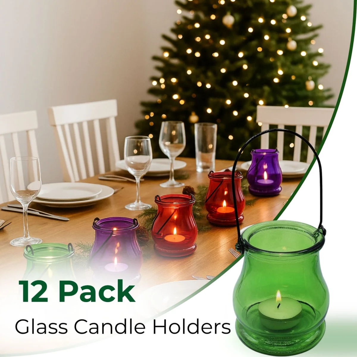 12 Pack Hanging Tealight Holders - Red – image 2