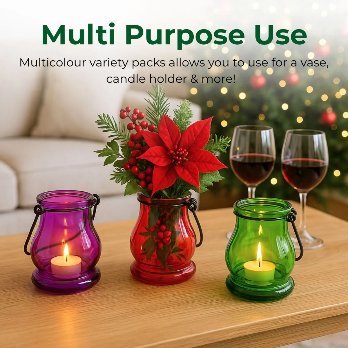 12 Pack Hanging Tealight Holders - Red – image 4