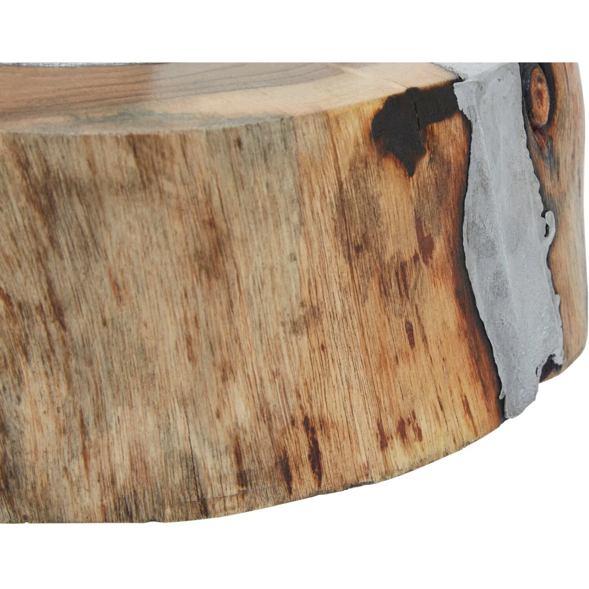Almora Large Acacia and Glass Hurricane Candle Holder - Natural – image 3