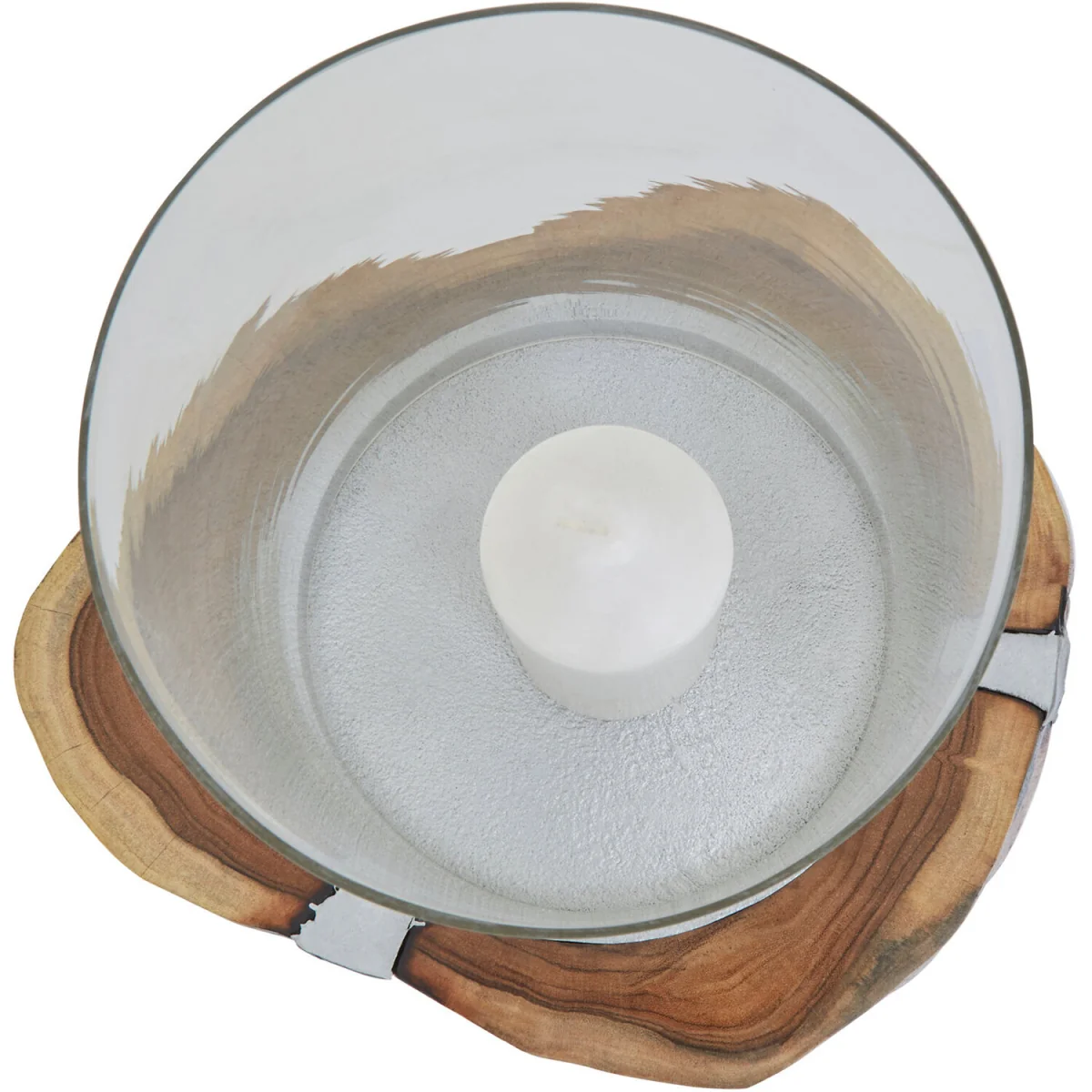 Almora Large Acacia and Glass Hurricane Candle Holder - Natural – image 4