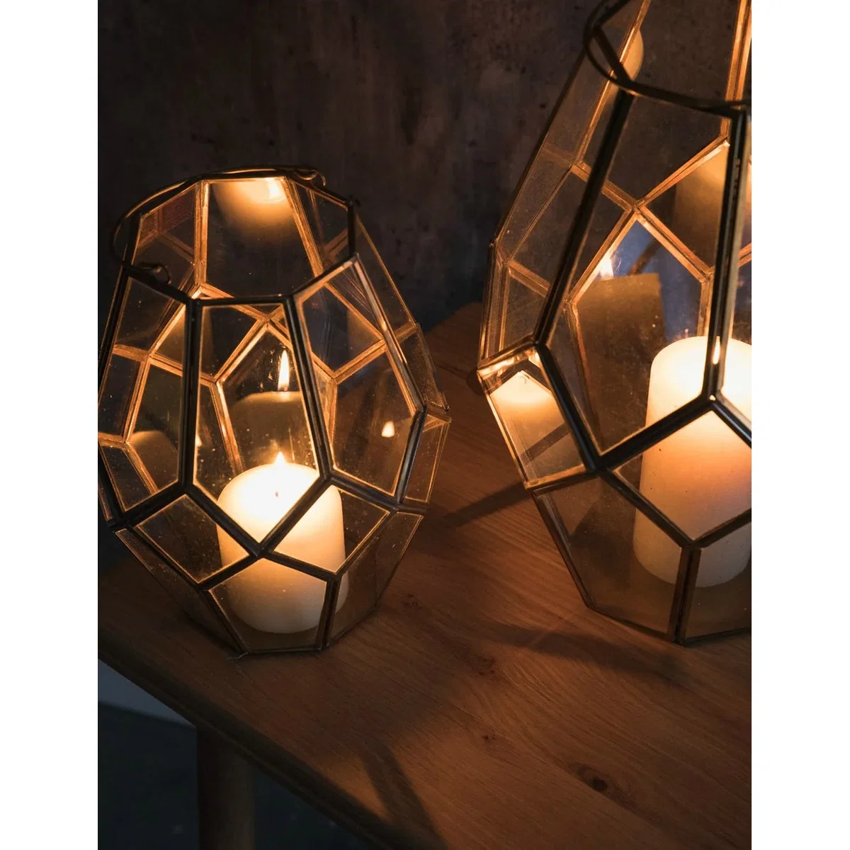 Nkuku Antique Brass Hygge Lantern - small or large – image 2