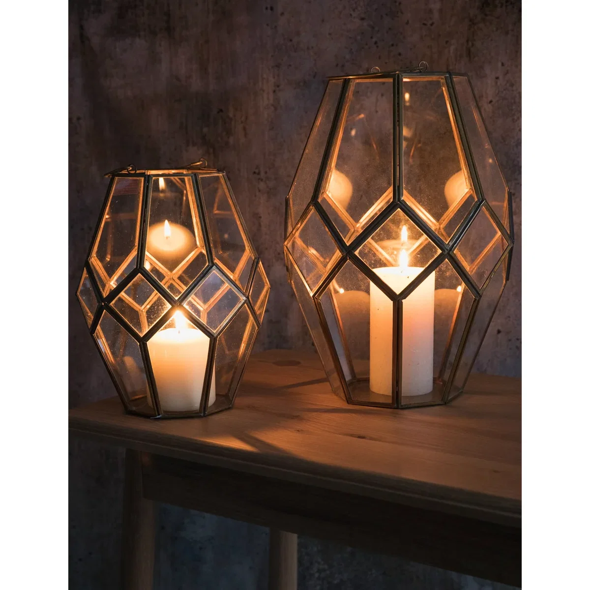 Nkuku Antique Brass Hygge Lantern - small or large – image 3