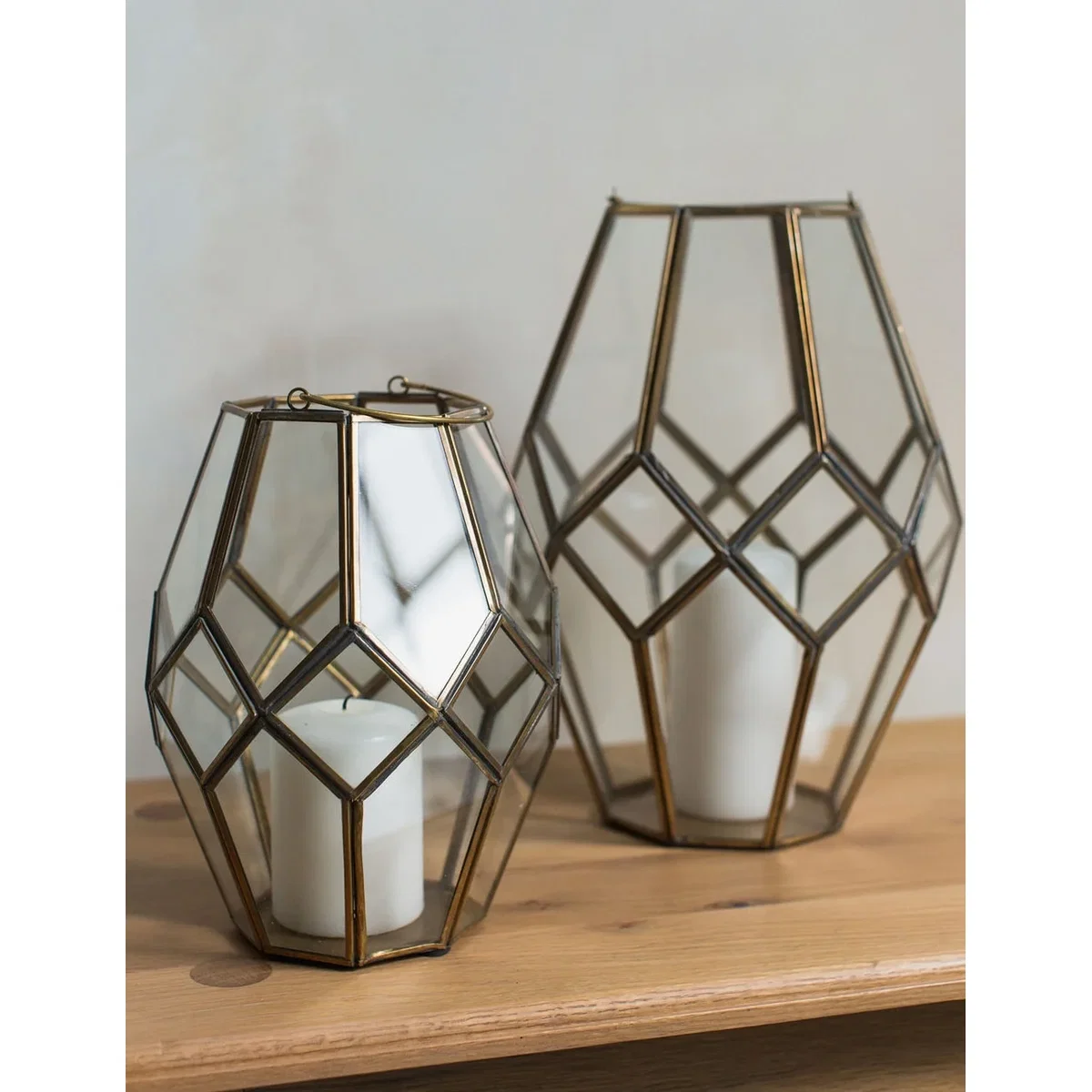 Nkuku Antique Brass Hygge Lantern - small or large – image 6
