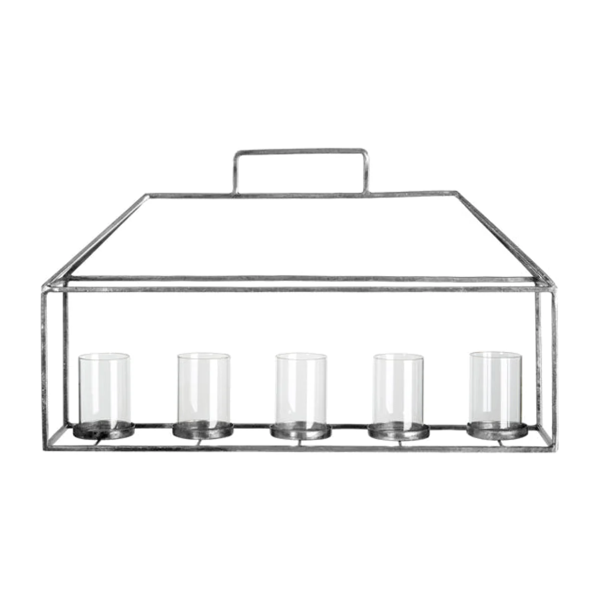 Teddy's Collection Rick 5 Lights Silver Finish Candle Holder