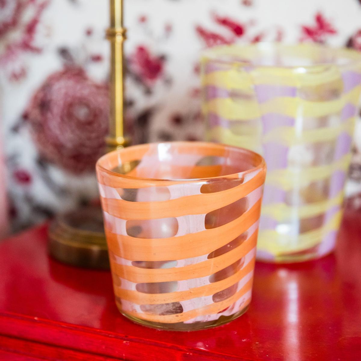 Yellow / Orange / Pink Artisan Made Glass Candle Holder | Casabyjj – image 3