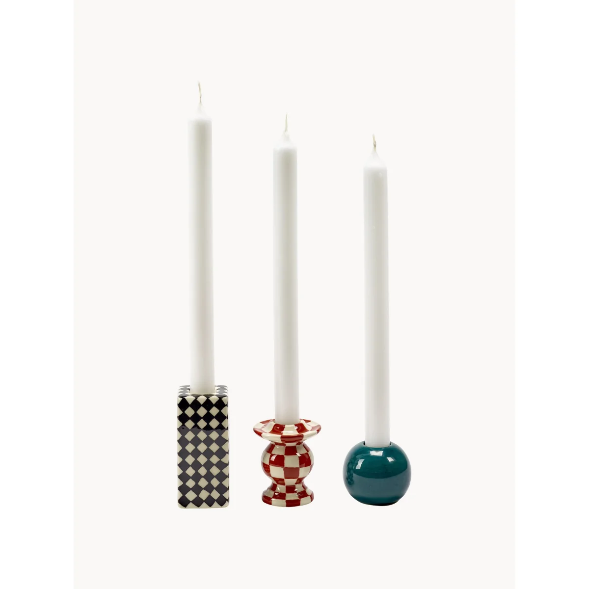 Hand-Finished Stoneware Candle Holders Les Objets Mouleversants, Set of 3 – image 3