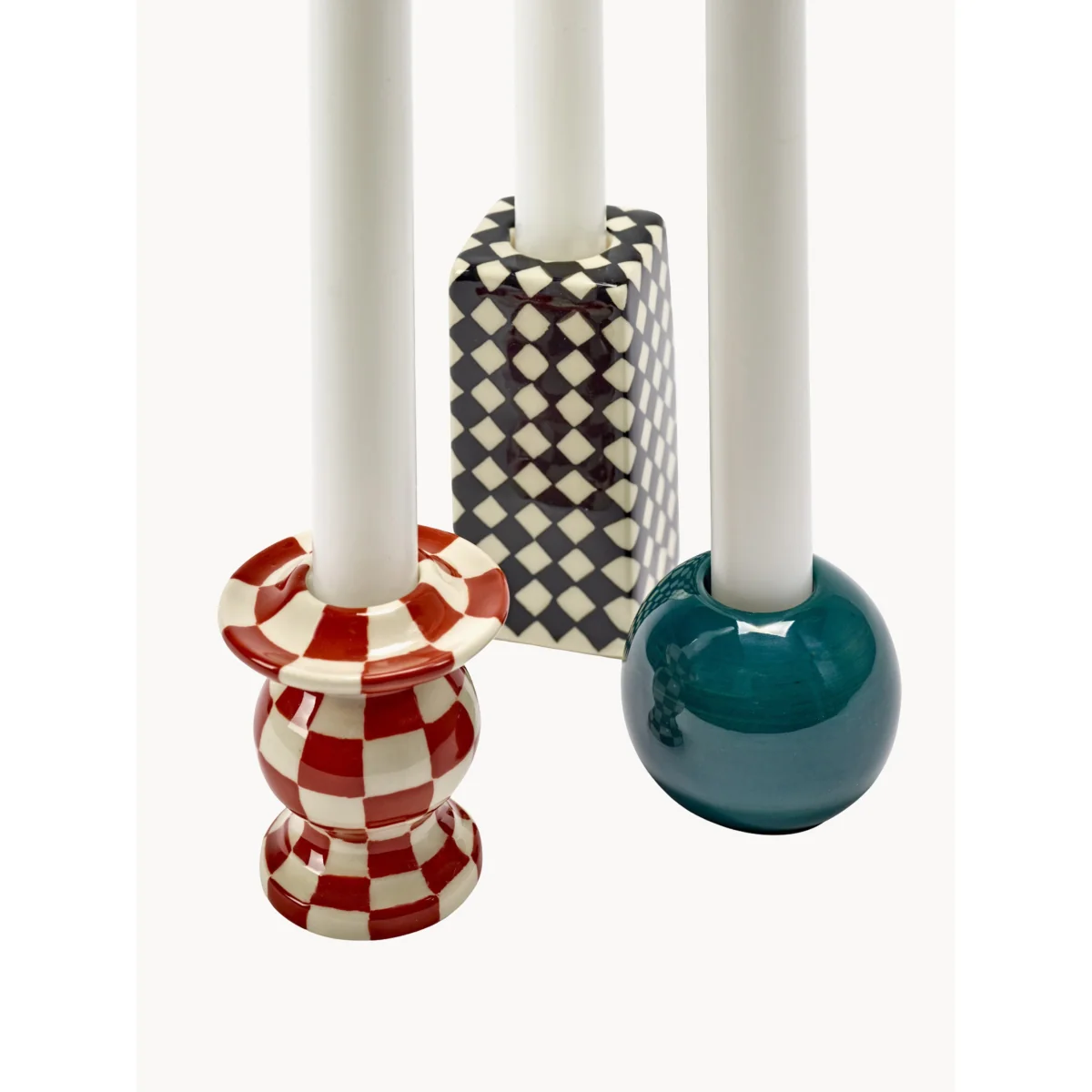 Hand-Finished Stoneware Candle Holders Les Objets Mouleversants, Set of 3 – image 4