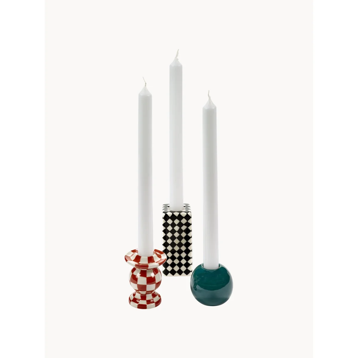 Hand-Finished Stoneware Candle Holders Les Objets Mouleversants, Set of 3 – image 5