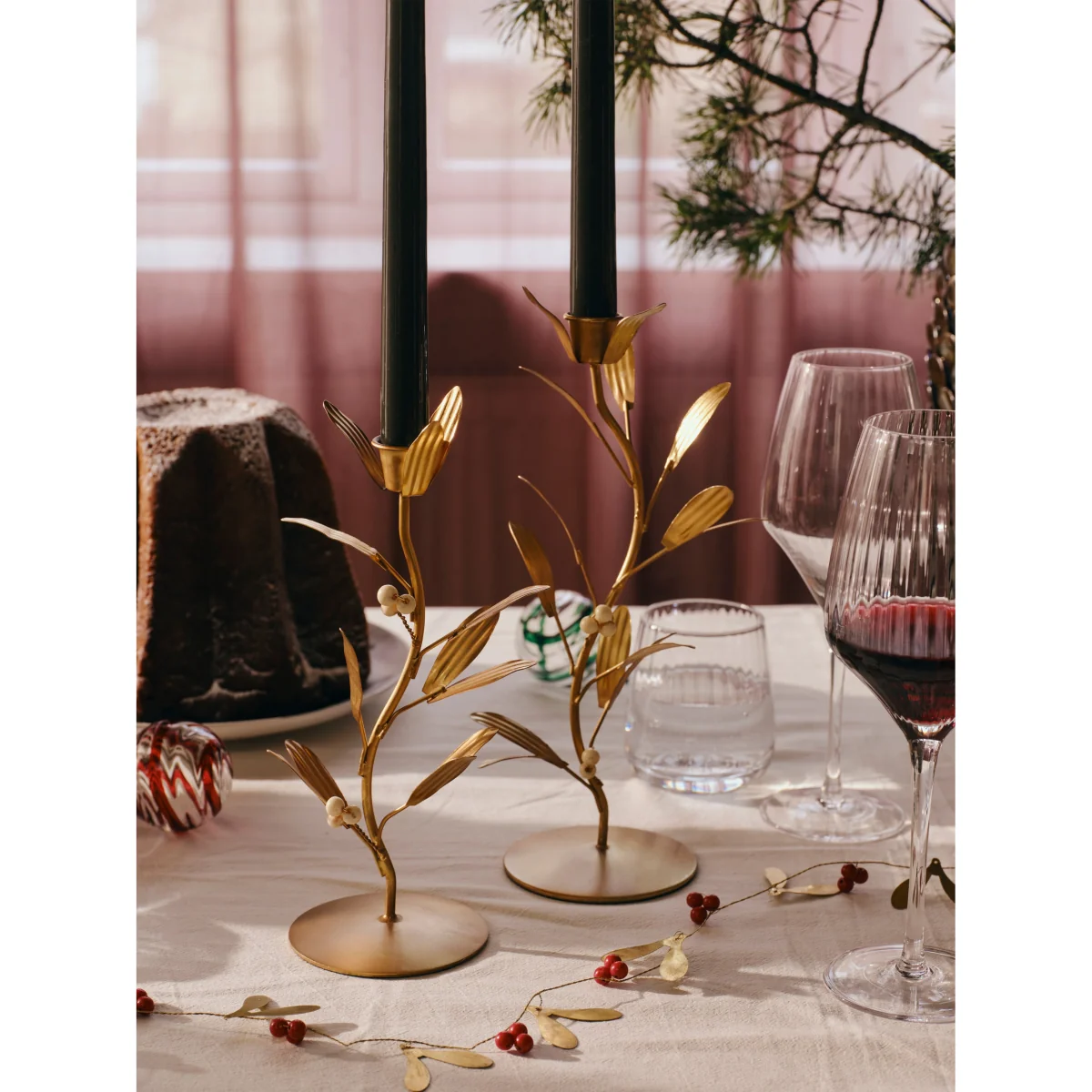 Christmas Candle Holder Mistletoe – image 2