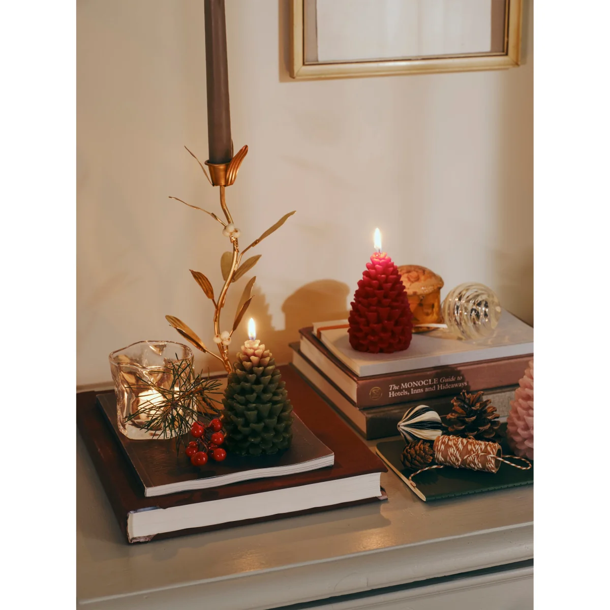 Christmas Candle Holder Mistletoe – image 3