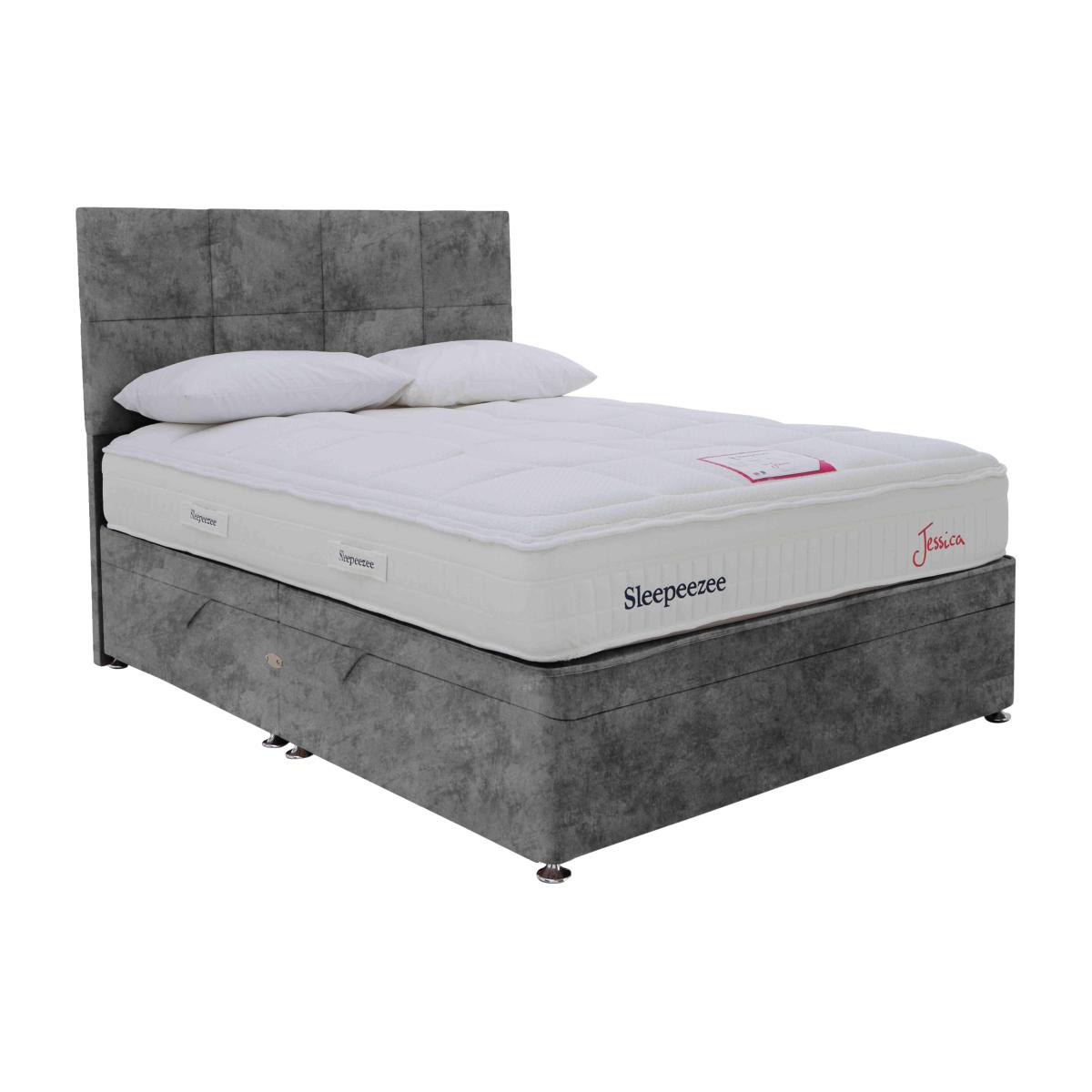Sleepeezee - Jessica Side Ottoman Divan Set - Double - Daytona Grey – image 1