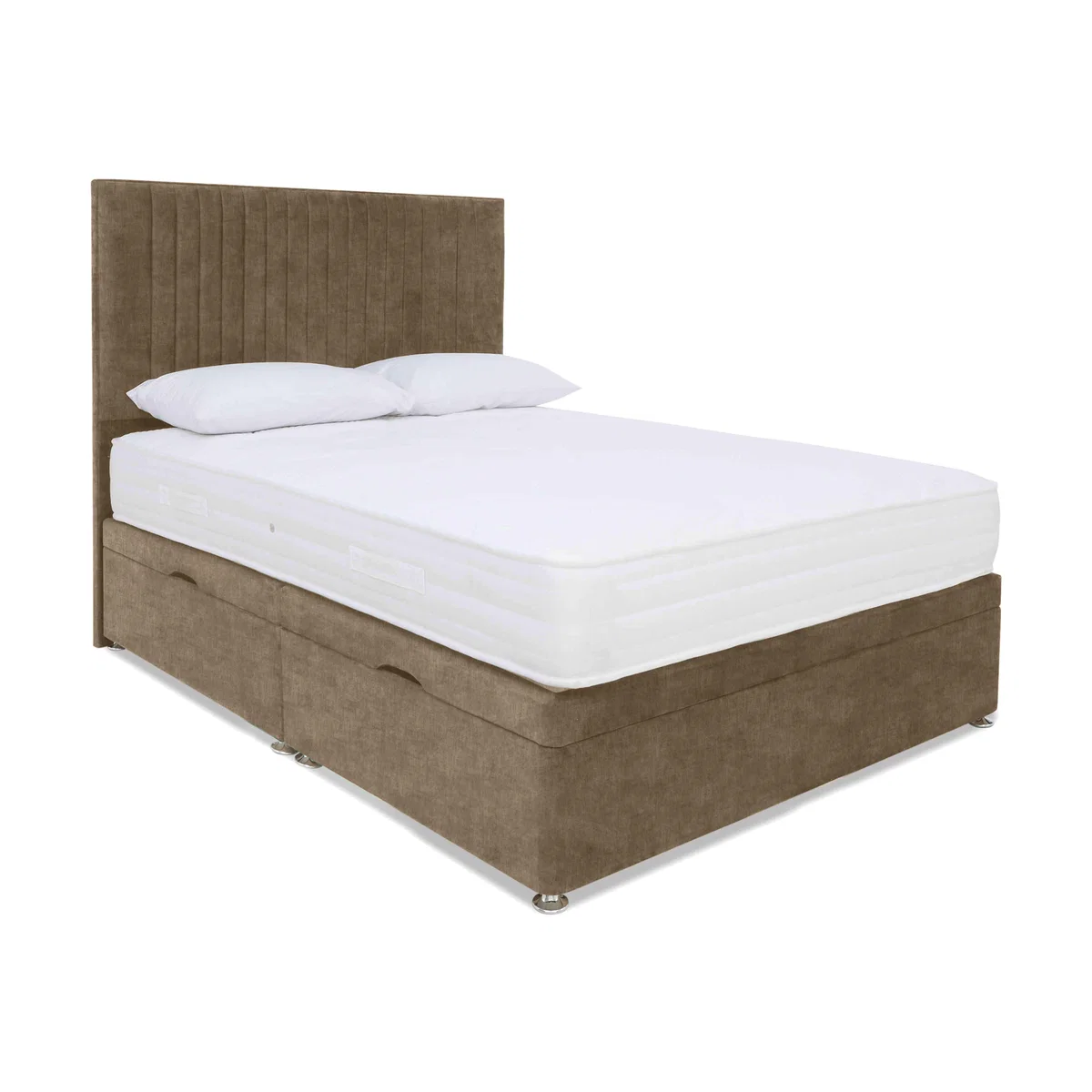 Sleep Story - Firm Gel Manual Side Ottoman Divan Set - Double - Lace Caramel – image 1