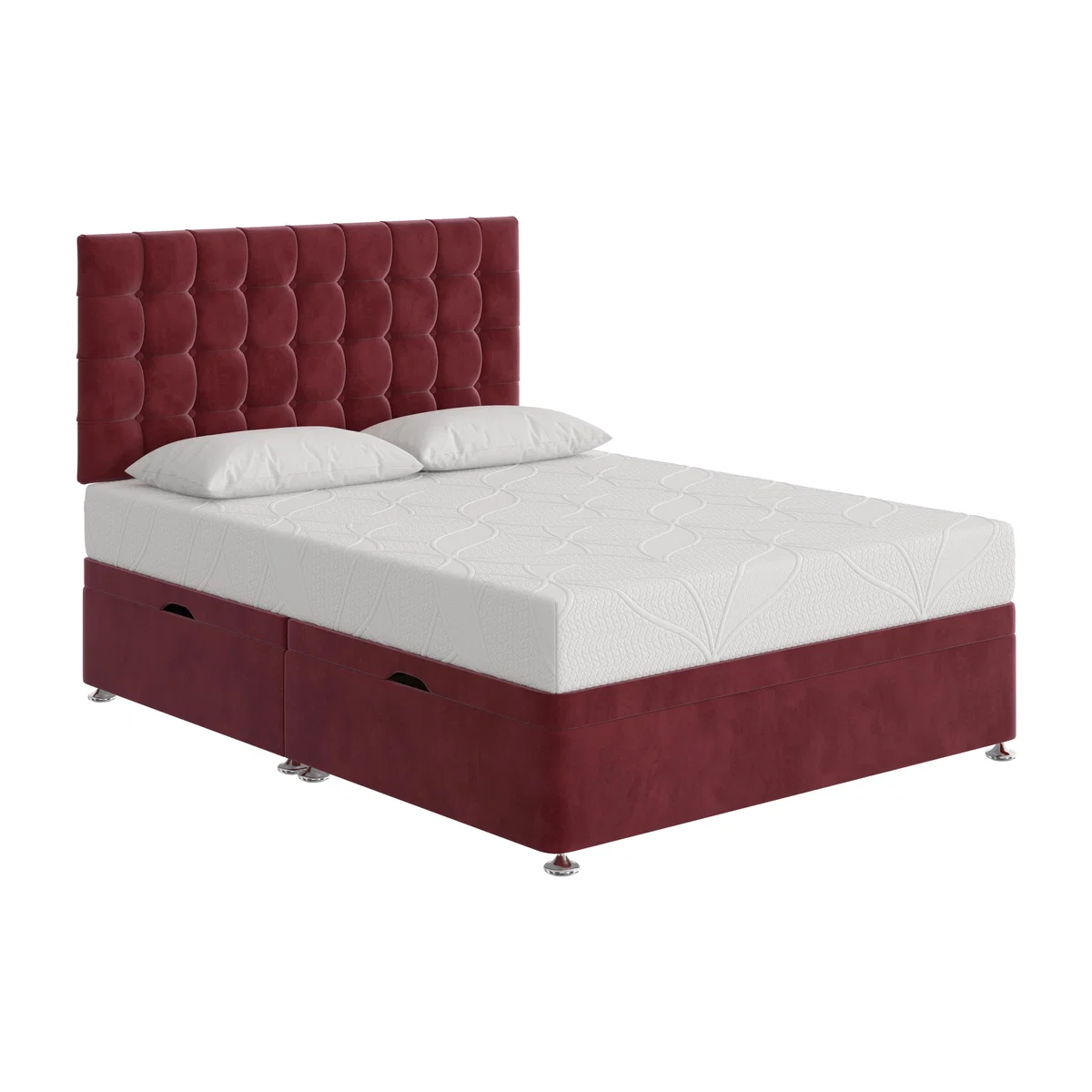 Sleep Story - Cool Gel 2000 Side Lift Ottoman Divan Set - Double - Red