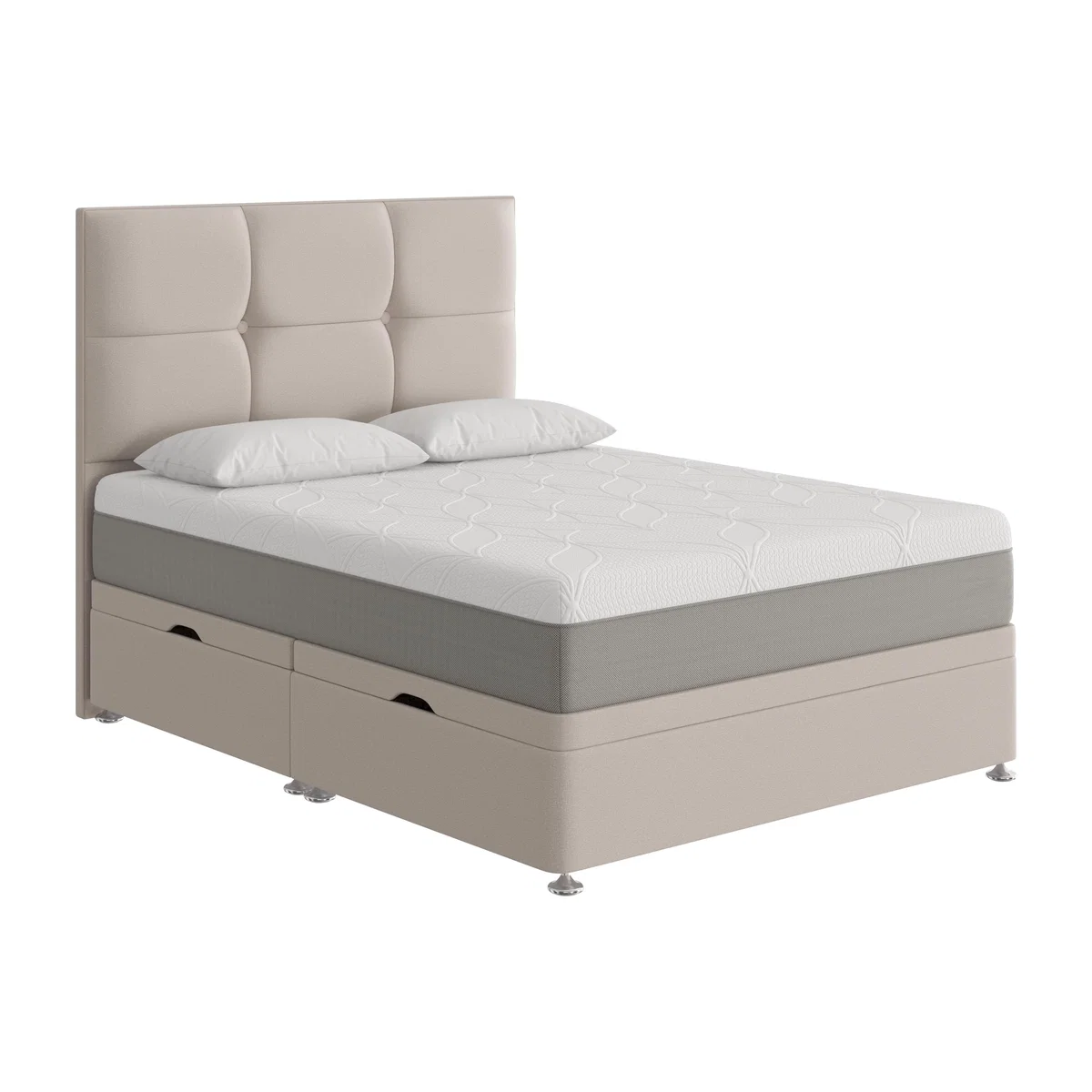 Sleep Story - Cool Gel 3000 Side Lift Ottoman Divan Set - Double - White