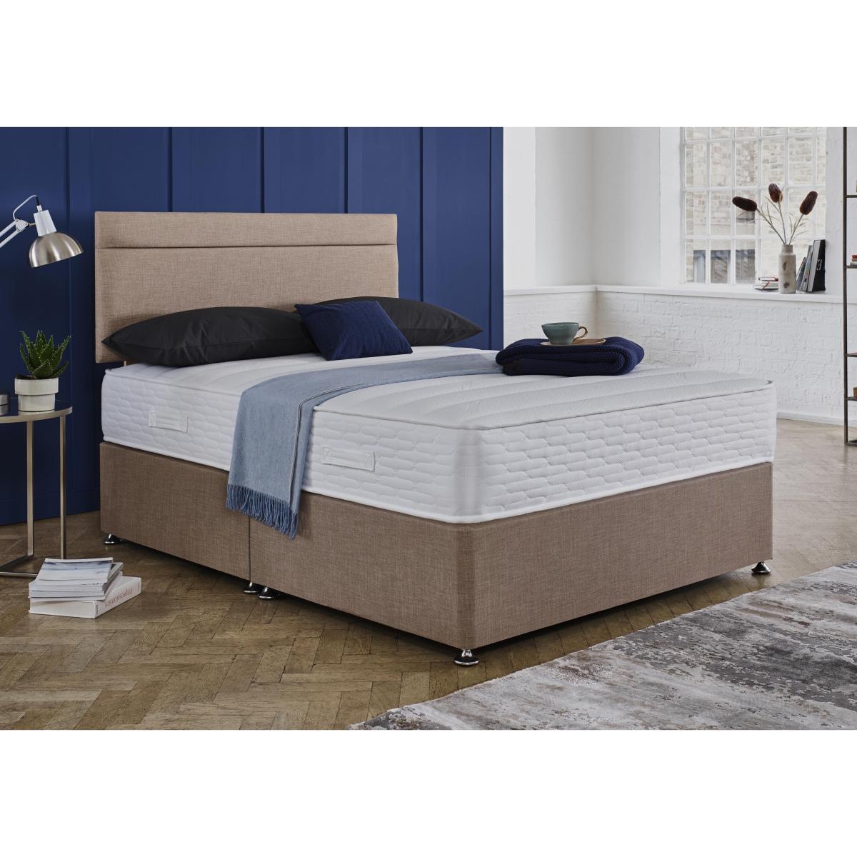 Highgrove - Essentials Dream Coil Divan Set with Mirage Headboard - Double - Grey – image 2